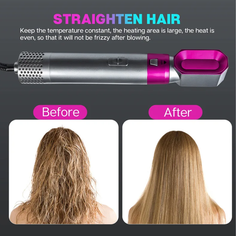 Hot Air Styler Comb Curling Iron Roll Styling Brush Hair Dryer Blow 5 In 1 Rotating Brush With Nozzles 3 Heat Setting.jpg