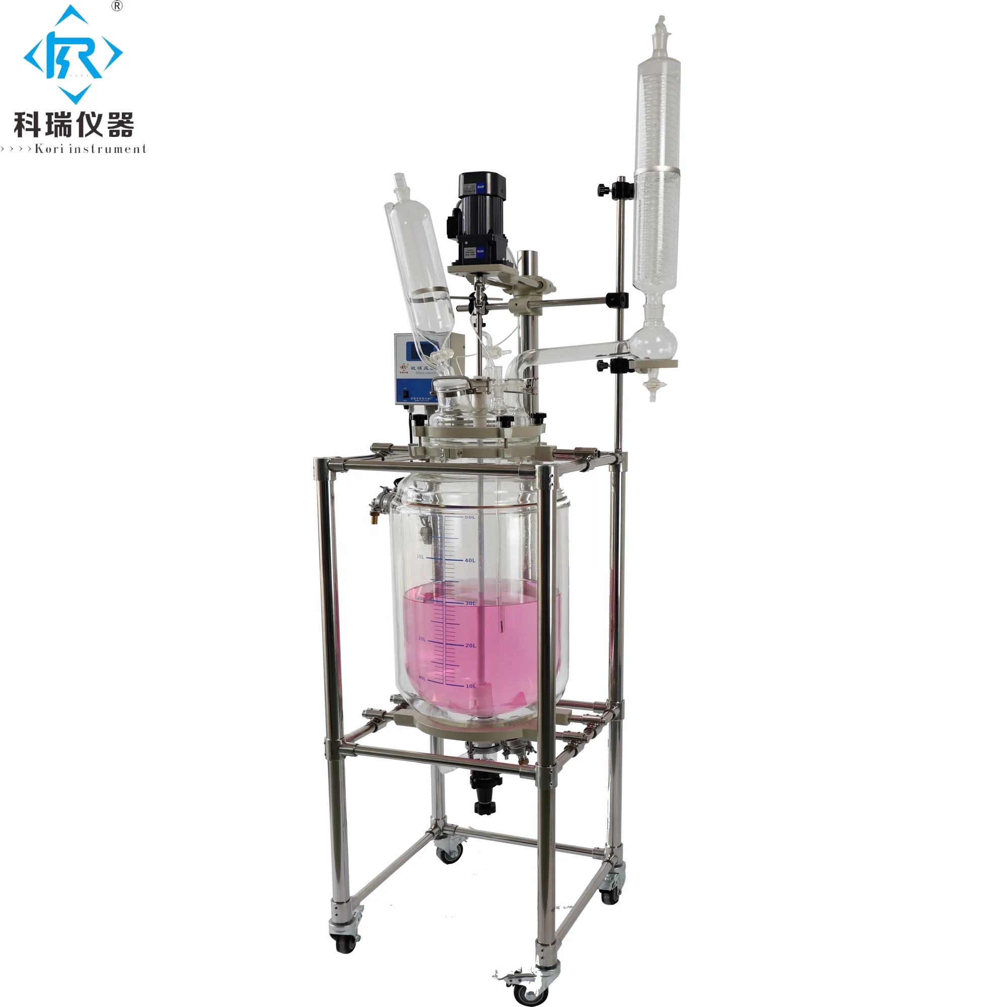 
 Стекло с двойными стенками реактор покрытый кожухом 1l 2l 3l 5l 10l 20l 30l 50l 100l 150l 200l (нагревательные охладительные)  