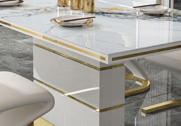 Nordic Modern Minimalist Solid Wood Marble Dining Table