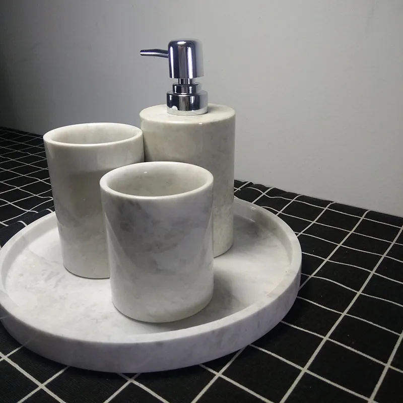 Горячая Распродажа белые мраморные контейнеры для ванной сантехника Прямая поставка с