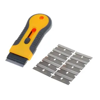 Kadeli Razor Blade Scrape with 10pcs Extra Blades, Razor Blade Retractable, apply to Paint Stripping, Cleaning