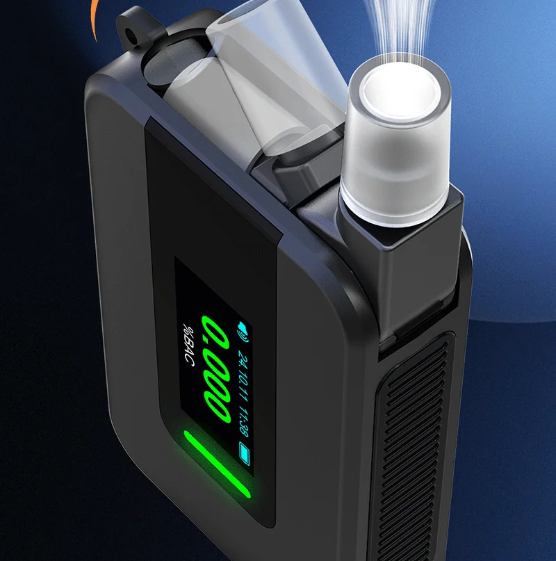 D1000 Professional Digital Breath Alcohol Tester with Electrochemical Sensor OLED Display High Accuracy