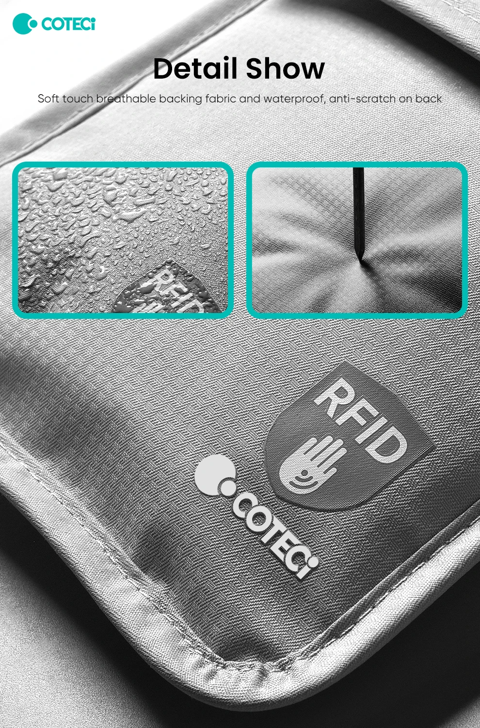 COTECI New Custom Designer Women RFID Security Neck Pouch Traveling Bag ID Credit Passport Cover Wallet Card Holder