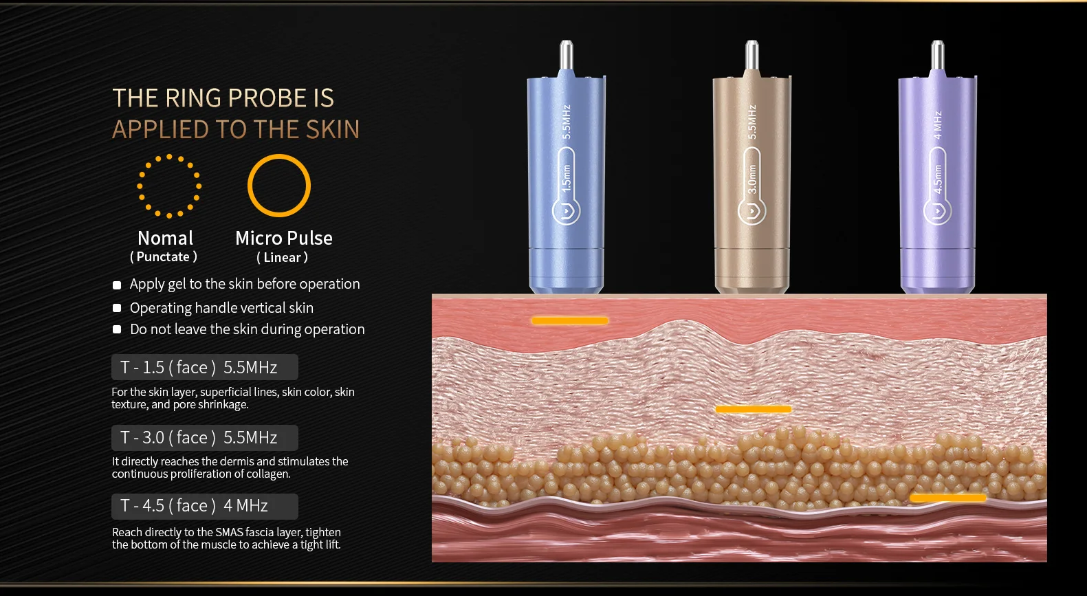 2023 New Model Gold TT 12 D Face Lift Machine 2 in 1 Rotating 360 12D Hifu Mmfu MPTSTL