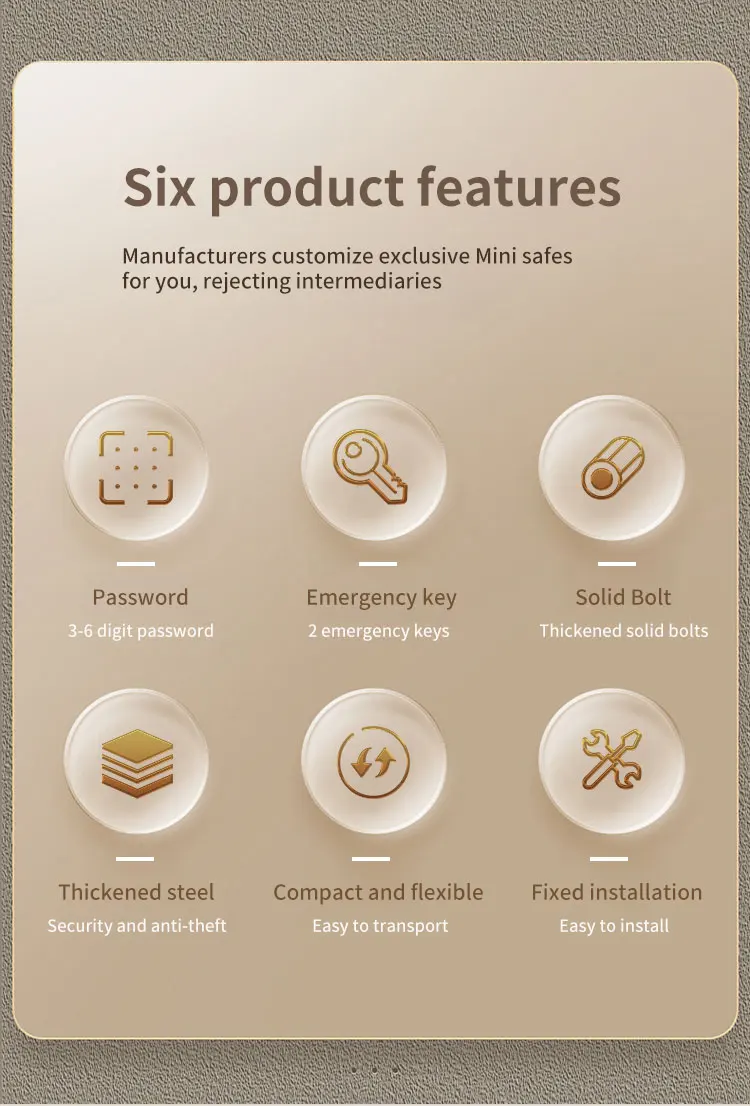 CEQSAFE Classic Electronic Digital Password Code Home Mini Safe Small Safe Box manufacture