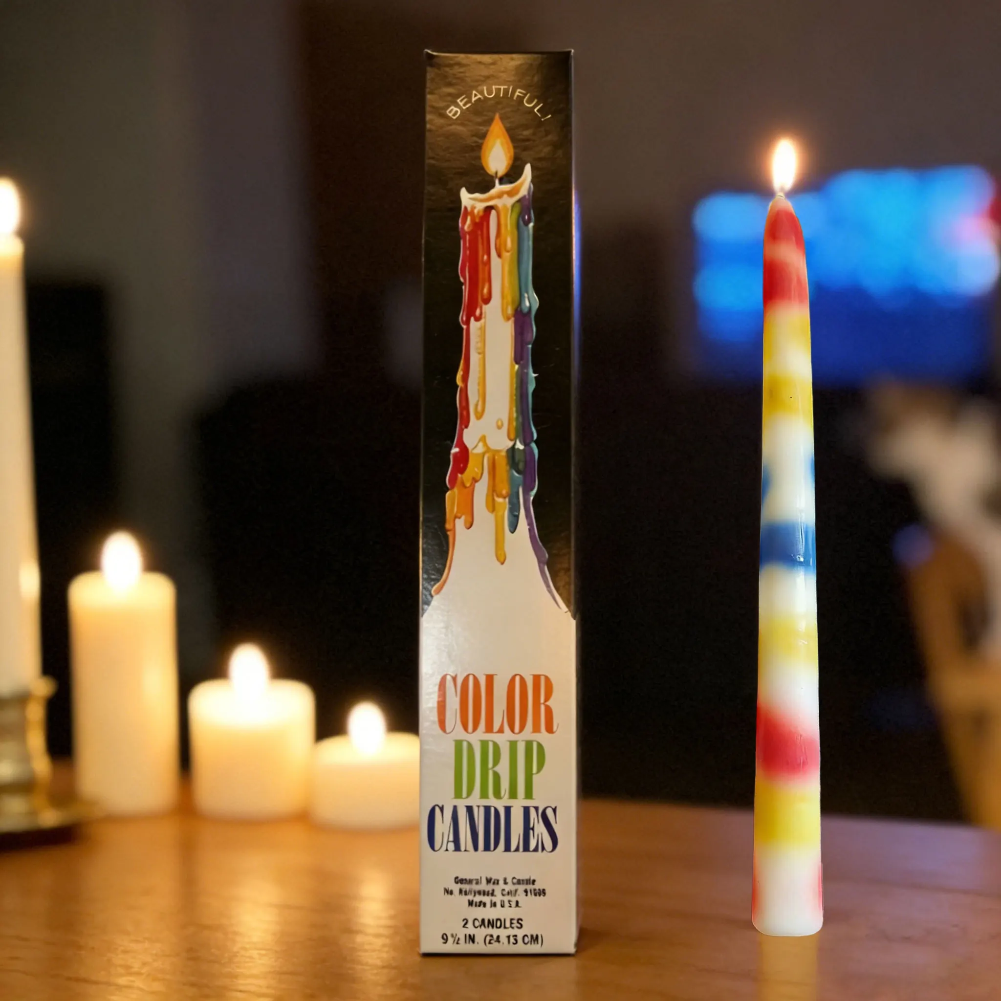Colorful Rainbow Party Candles - Long-lasting Burn