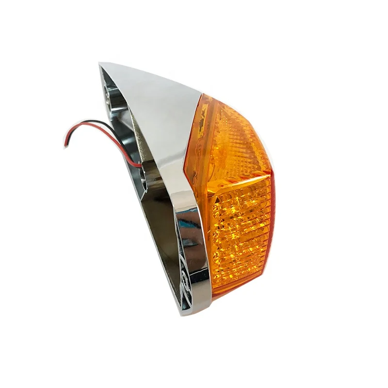 Amber Chrome 17 LED Cab Marker Lights Fit for Peterbilt Freightliner Kenworth Mack Western Star Trucks Tractors
