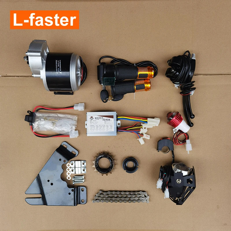L-faster Sepeda Listrik Diy, Kit Konversi Penggerak Kanan Motor Sikat Ebike  Motor 350W 24V 36V