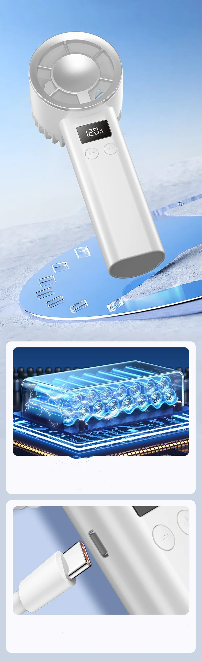 Mini Handheld Cooling Fan, USB, Portable - detail 8