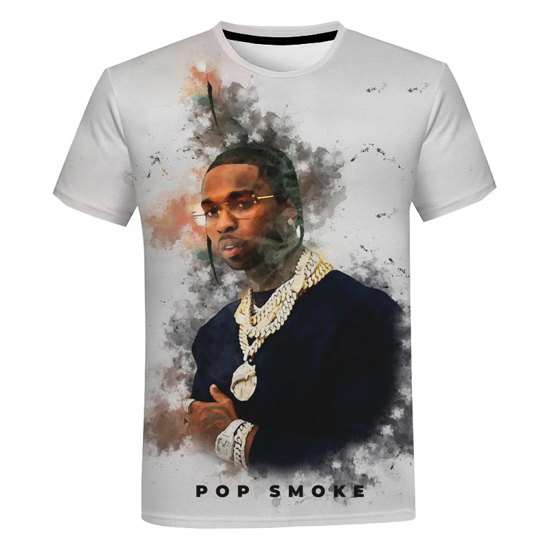 POP SMOKE T Shirt for Men Rapper 3D Printed Streetwear Men