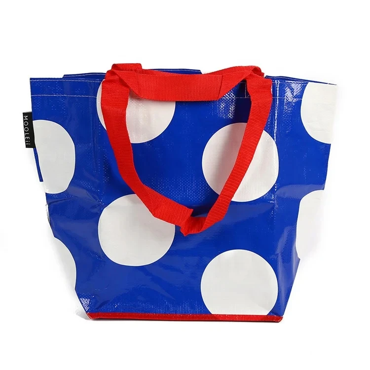 Popular Customized Double Handle Foldable Reusable Wholesale PE PP Woven Tote Bag