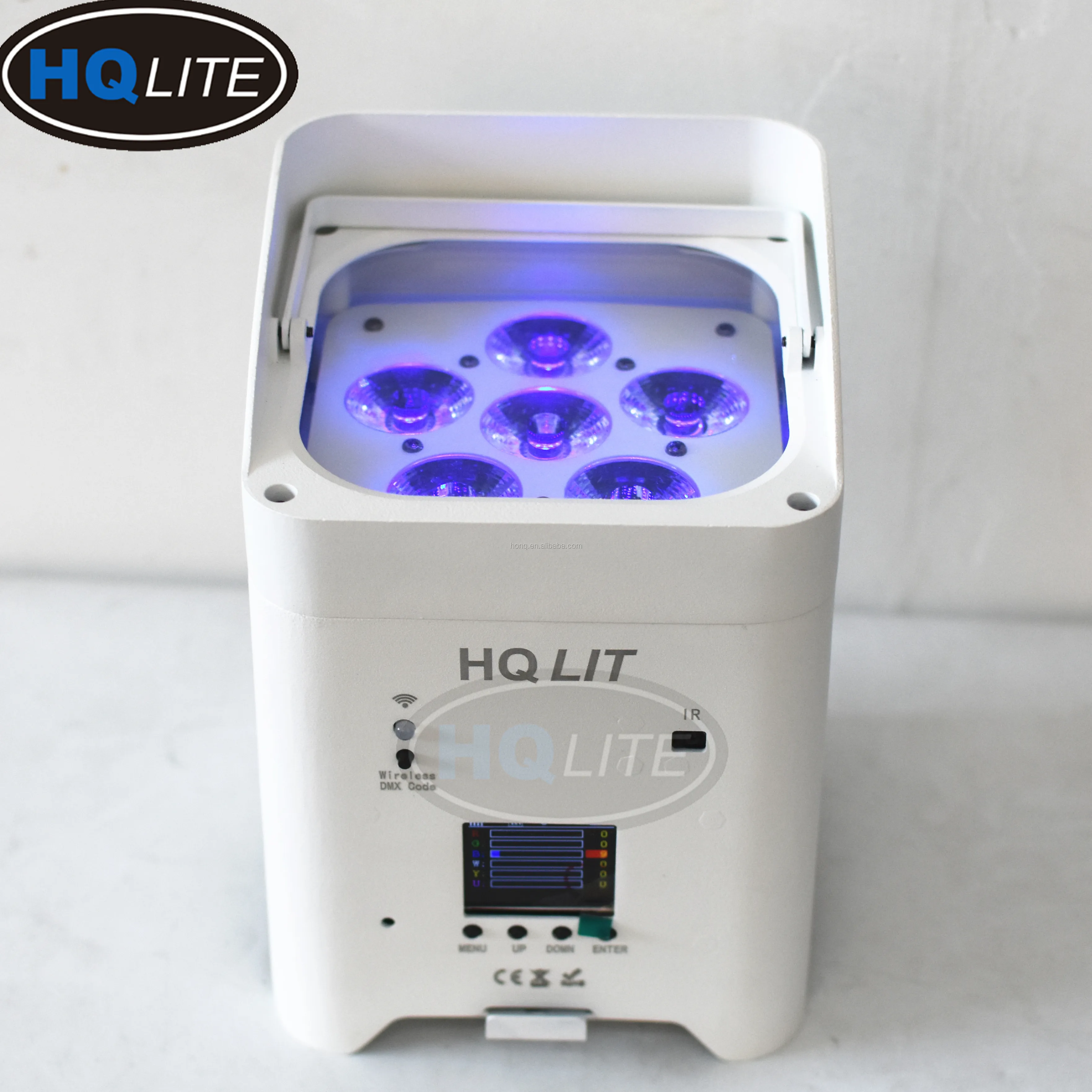 6pcs Battery Wireless Led Wedding Uplight With Flightcase 6x18w RGBWAUV 6in1 LED Par