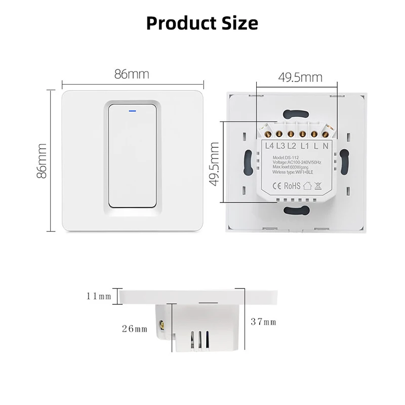 Zigbee Push Button Matter Smart Switch Tuya Smart Life Control Zigbee Light Switch