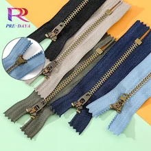 Wholesale 3#4#5# Copper Colored Metal Zipper Closed Tail Bronze Spring Head Pull Lock Jeans Zipper