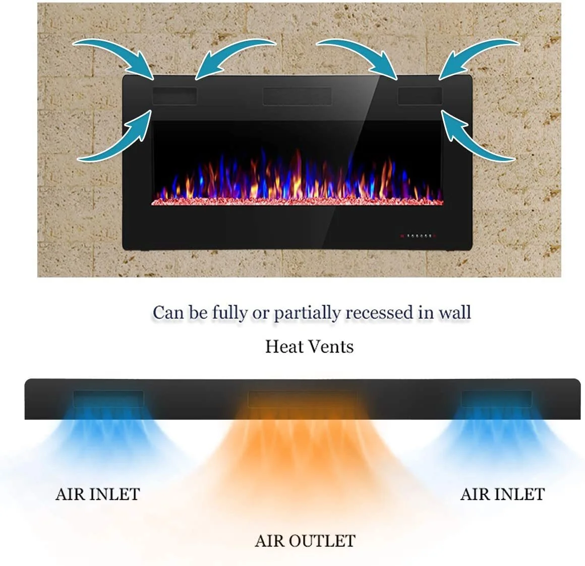 Electric Fireplace, 50-Inch, LED - detail 12