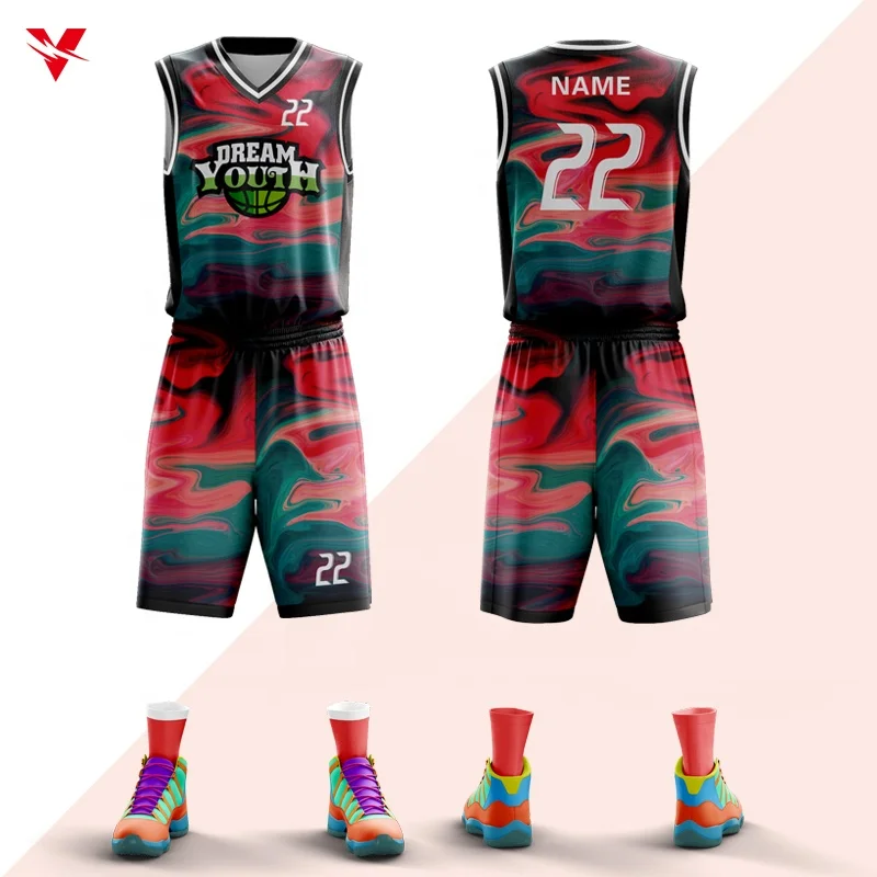 Control Series - Adult/Youth Lightning Custom Sublimated Reversible  Basketball Set - All Sports Uniforms