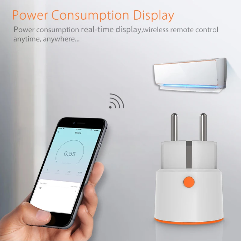 Zemismart 16A EU Smart Socket Zigbee Smart Plug Work with Alexa Google Home Voice Control 16A Outlet