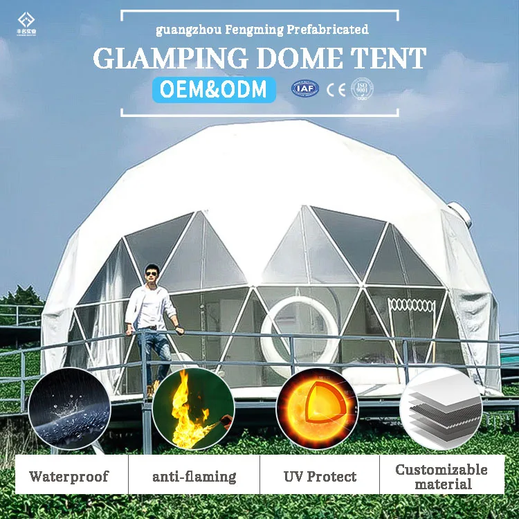 Trade Show Tent 8m Diameter Igloo Geodesic Dome Steel Structure Camping Tent Hotel Luxury Dome House Glamping Round Dome Tent
