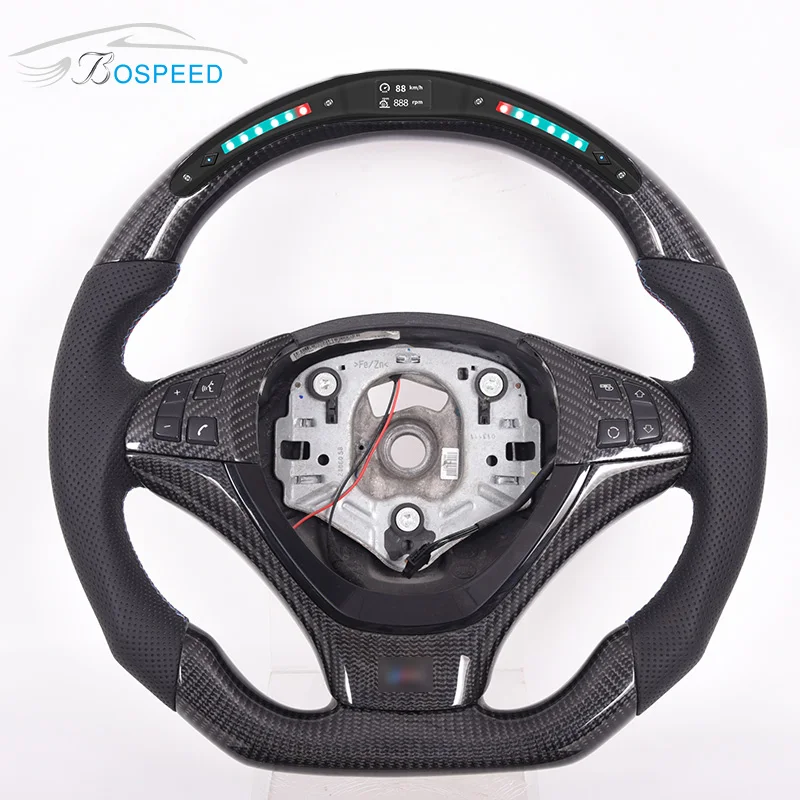 Углеродного волокна светодиодный руль для Bmw E90 E92 E93 M3