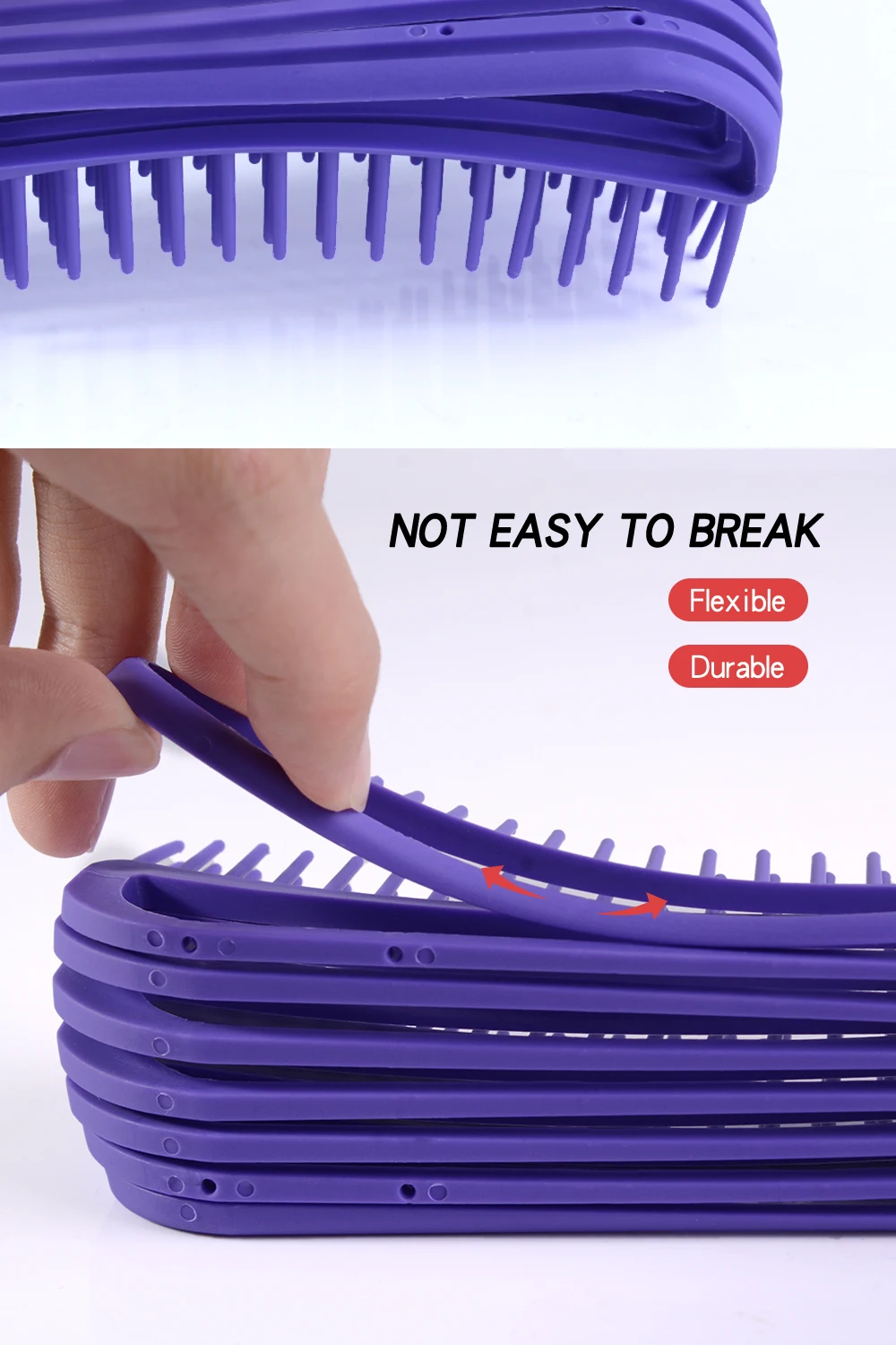 Custom Logo Plastic Octopus Comb Eight Rows Curly Hair Brush Vent Detangling Hair Brush for Women