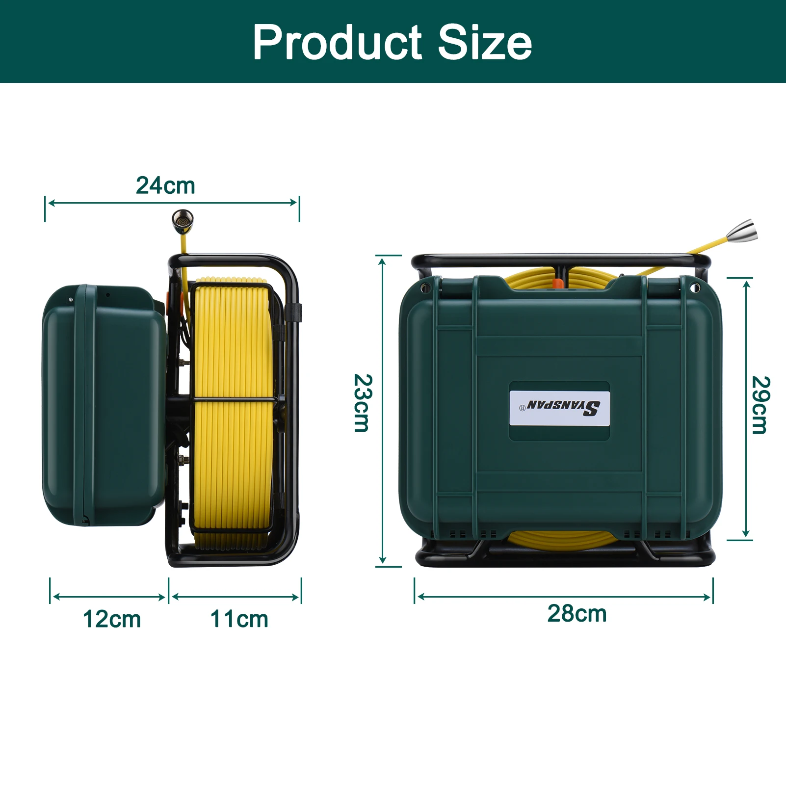9Inch Drain Pipe Inspection Sewer Camera  512HZ SondeSelf Leveling Industrial Endoscope 23 mm Head Sewer Pipe Camera with Locator details