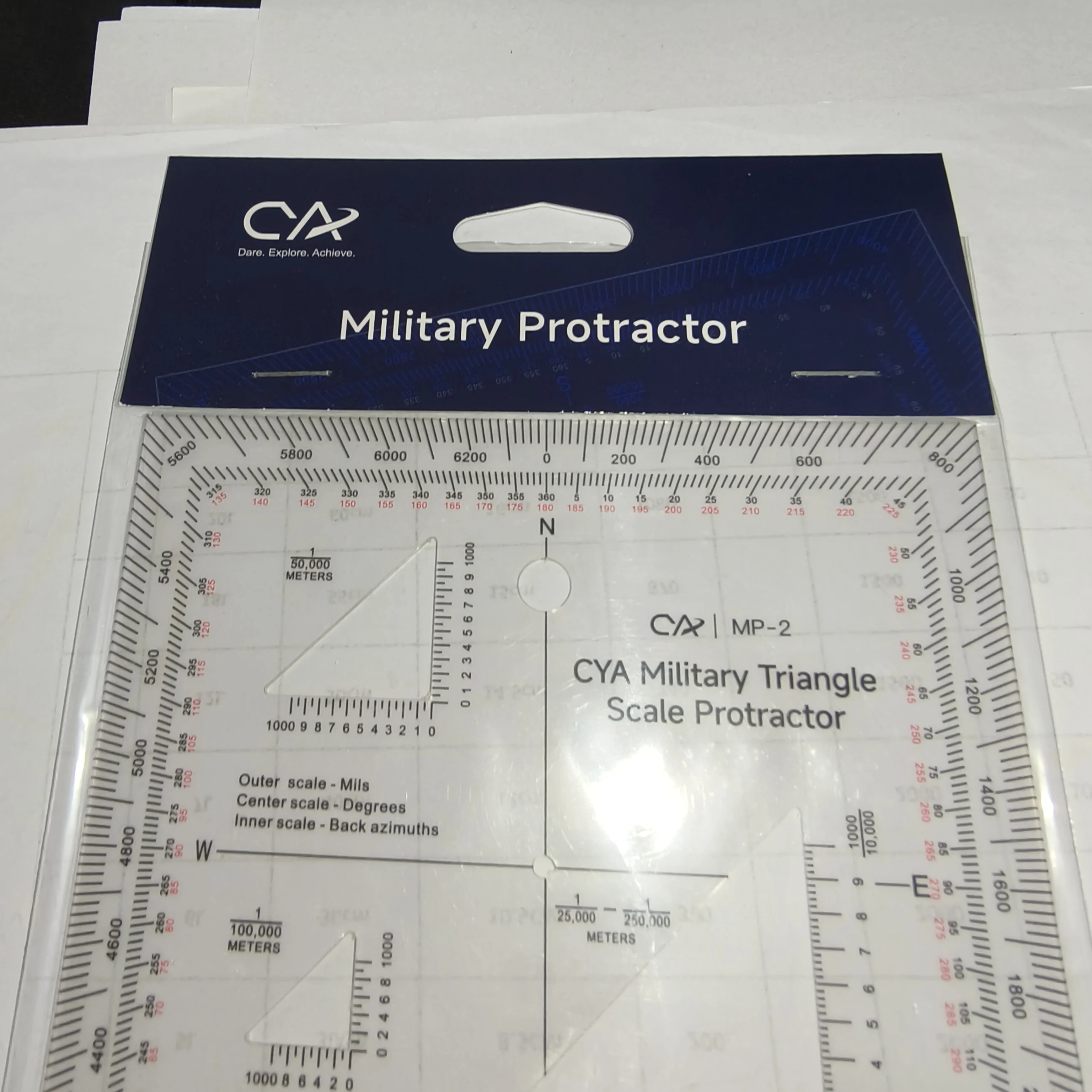MP-2 Triangle Scale Protractor - Precision Map Reading Tool