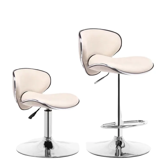 Nordic Style High Backrest Lifting Chair Pu Leather Bar Stool Minimalist Pu Bar Stool Adjustable High Bar Stool