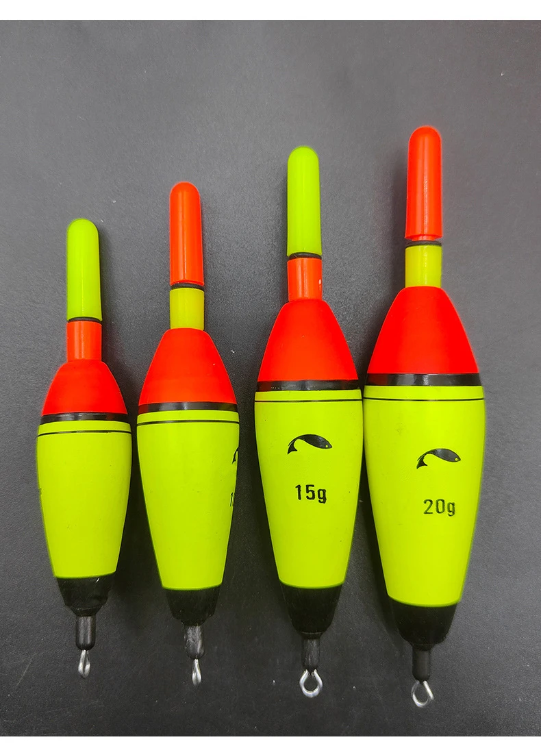 1pcs 10g Eva Foam Glowing Bobbers Fishing Floats Long Vertical Luminous Glow Fishing Floats