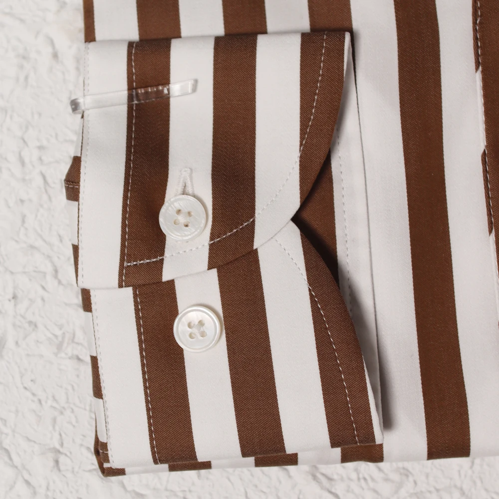 MTM 100% Cotton Italian Style Custom Shirt Tailor Made Wide Striped Mens Dress Shirt for Tailor Shop