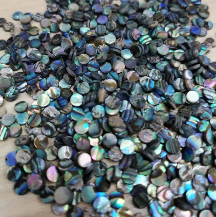 Natural Abalone Shell Small Round Inlay Flakes Paua Seashell Inlay Charm Jewelry