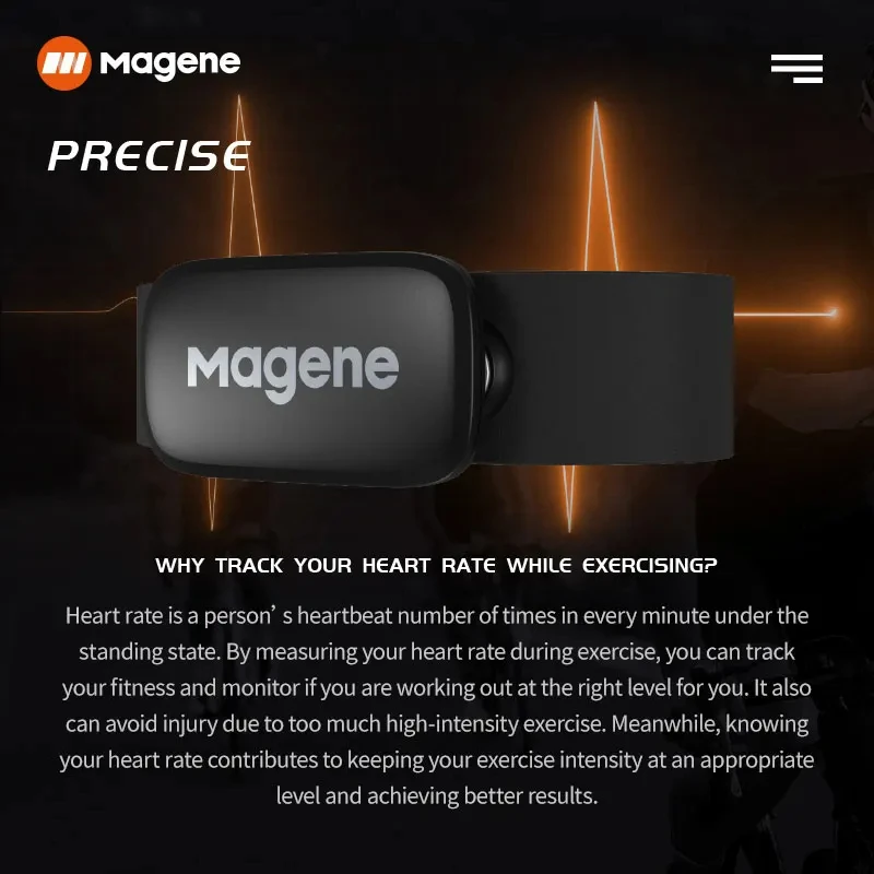 Magene H64 Heart Rate Monitor Wireless Running Sport Sensor - Main Image