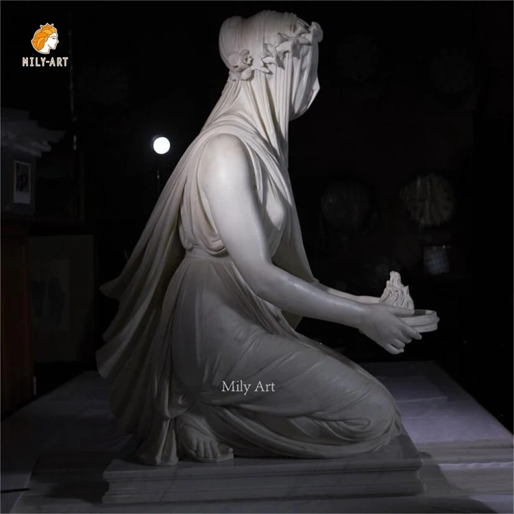 等身大天然石手彫りクラシック彫刻大理石ベール女性像| Alibaba.com