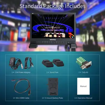 SEETEC 4K156-9HSD 15.6 Inch Professional Grade 4K  with 3G HD SD SDI Inputs for Studio and Field Use HD Broadcast Monitor product image