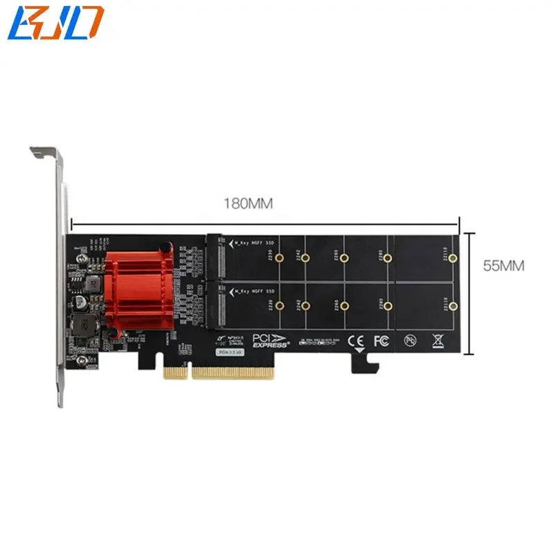 PCI-E X8 to 2*M.2 Nvme SSD Converter - BJD-TXB122 in Stock