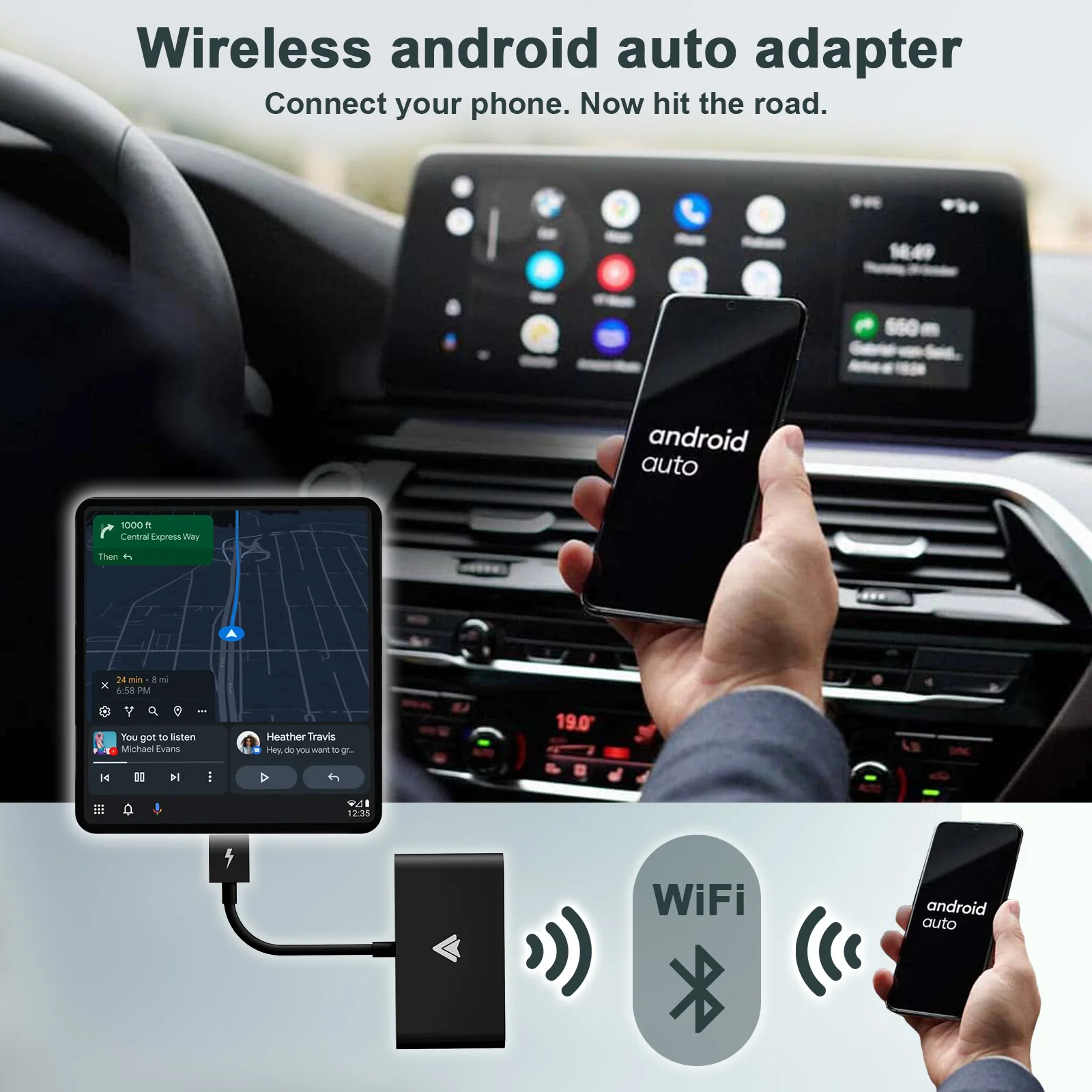 2023 New Wireless Carplay Android Auto Adapter Dongle For Oem Factory ...