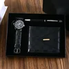 Set da 4 pezzi: orologio+penna+portafoglio+confezione regalo
