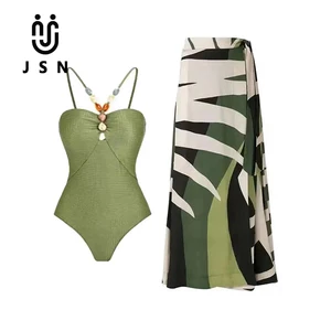 JSN  Summer Swimsuit Cover up Women Halter Bikini Set Swimming Suit Women Swimwear