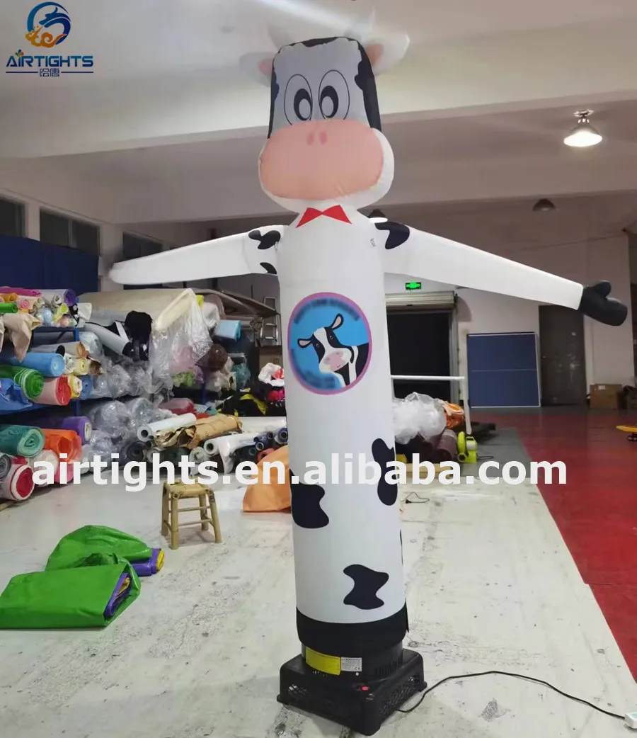Fast Delivery Attractive Inflatable Waving Hand Cow air Dancer for Events