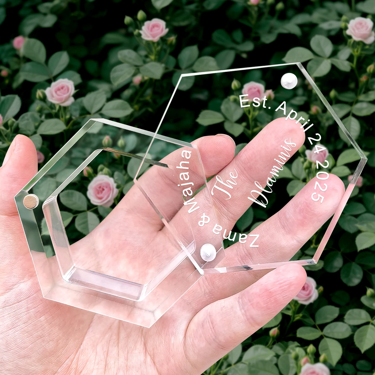 Custom Clear Acrylic Wedding Ring Box Personalized Wedding Ring Holder for Ceremony Engraved Romantic Ring Bearer Box supplier