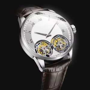 High-end Tourbillon Movement Watch Skeleton Mechanical Watch Men's Roman Numerals Double Tourbillon Automatic Watch