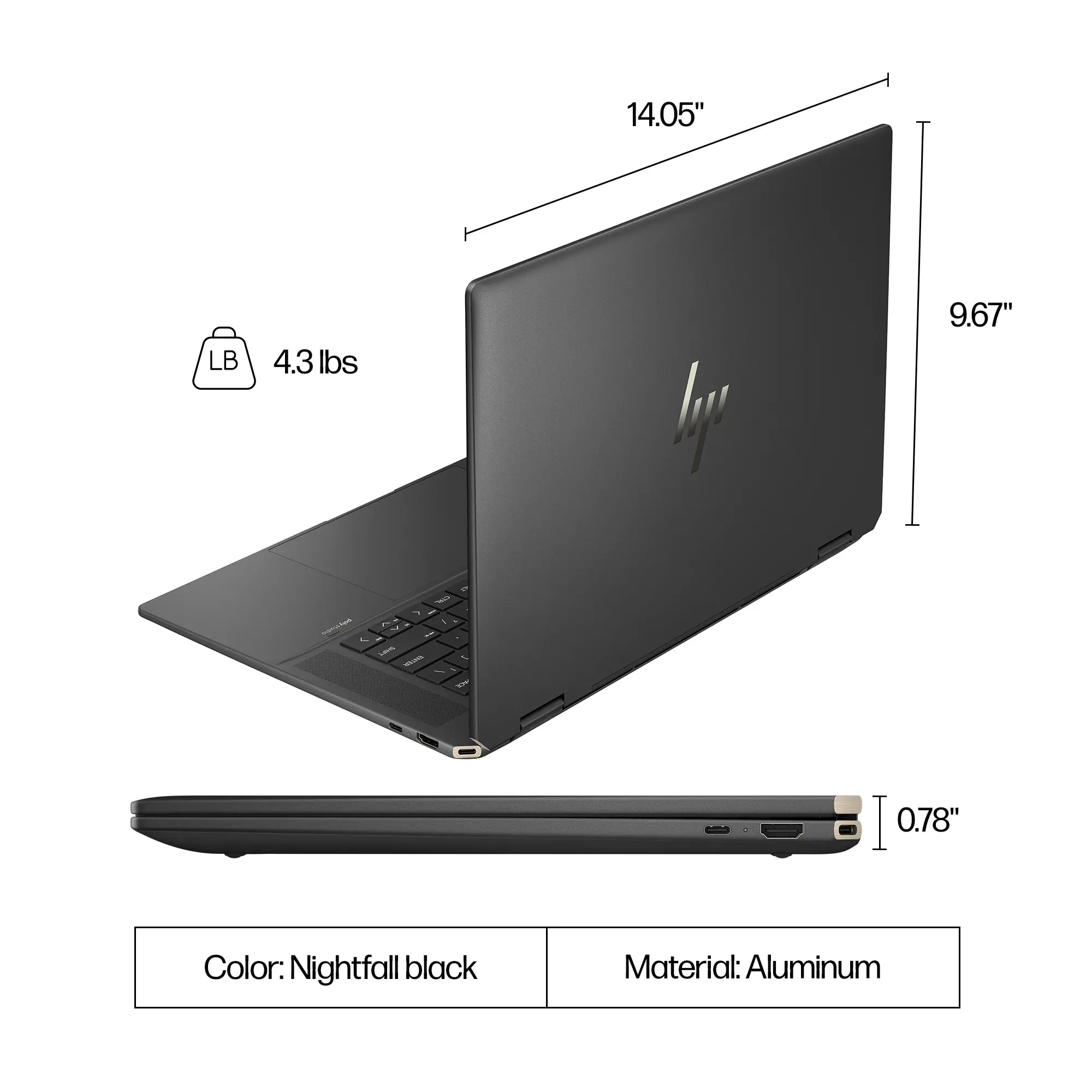 HP Spectre X360 2 in 1 Laptop - 16 Touch Screen, 16GB RAM