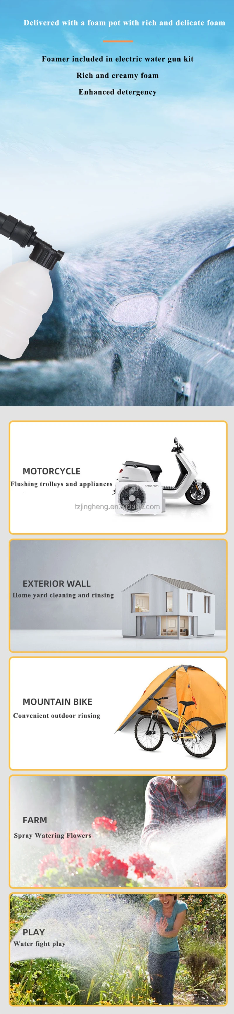 Cordless Washer Electric Car Washer High Pressure Cleaner 21v Car Wash Water Gun Spray Gun Hose High Pressure Cleaning Guns