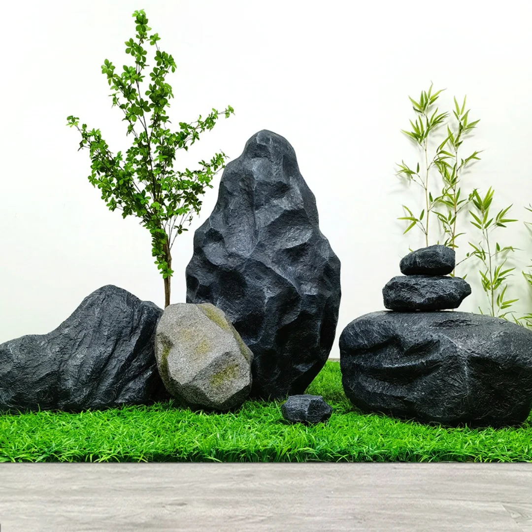 10cm-1メートル 人工ファイバーグラスプラスチックストーン庭の造形
