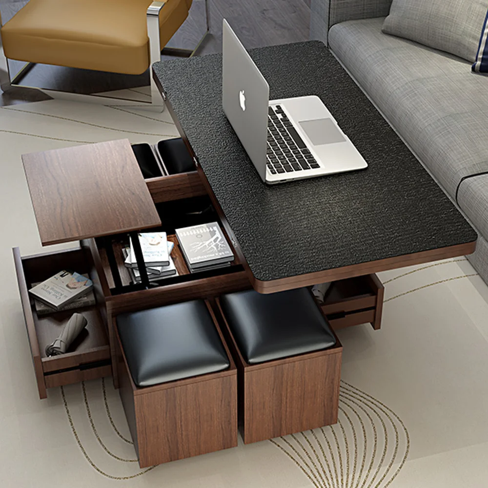 Dining Multipurpose Square Table Wooden Lift Top Nordic Folding Coffee