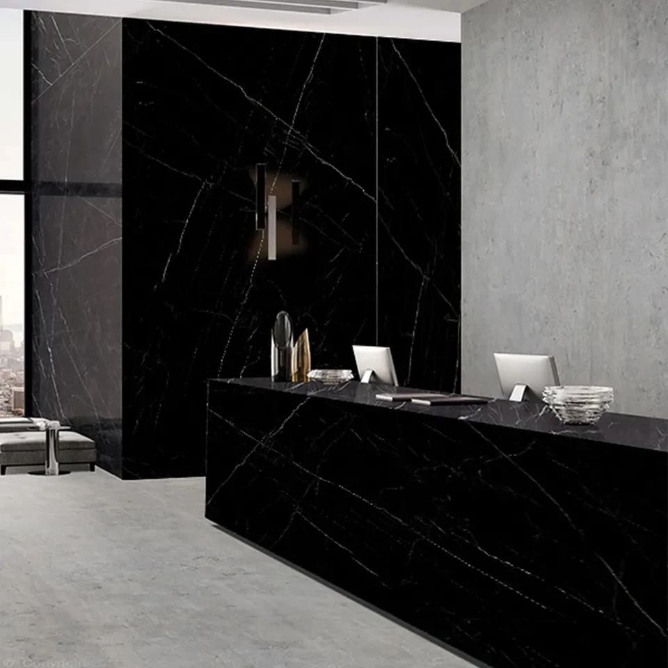 yuanda calacatta stone tiles engineered large slab black sintered stone slab wall interior-4