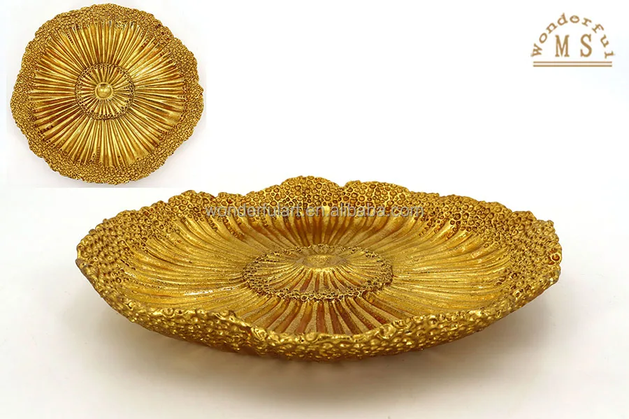 Leaf Shape Gold Plate Ceramic Dinner Plate Luxury Dish Tray  for Home Tableware regular Shape Dinnerware Sets Bars Porcelain