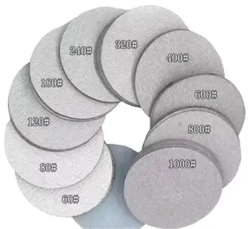 4 inch 60#-120# White Sandpaper Disc Aluminum Oxide Sandpaper Discs For Metal Wood