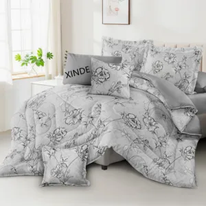 All Season Comforter Set 8 Pieces in a Bag Comforter Set with Comforter Flat Sheet Fitted Sheet Pillowcase and Pillow Sham