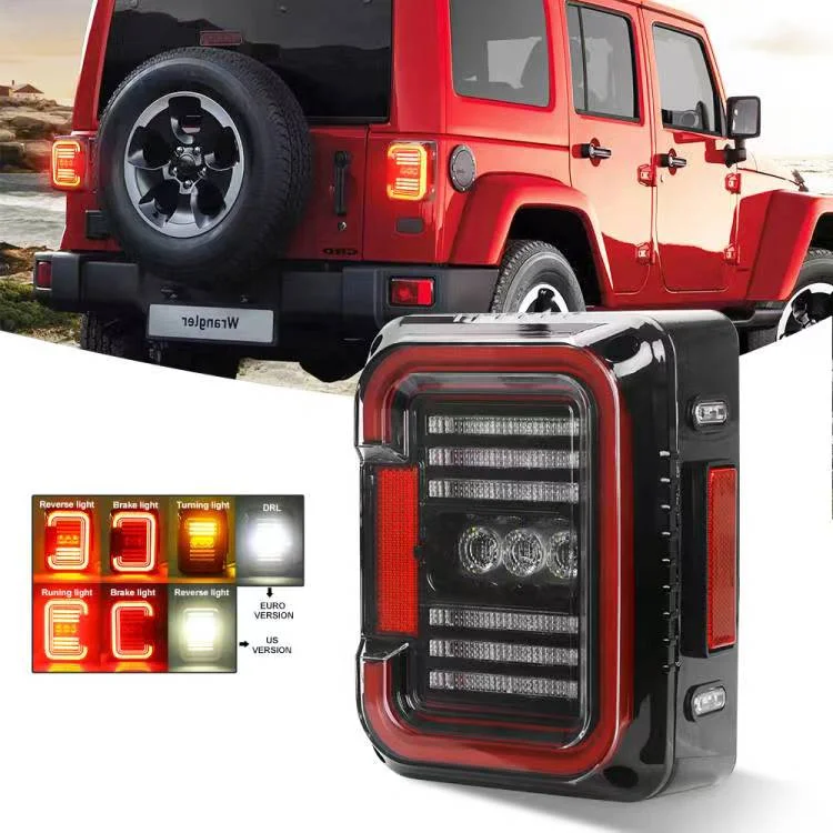 2023 Newest Jk Car Led Tail Light Rear Brake Running Turning Red Light  White Reverse Backup Tail Lights For Jeep Wrangler 07-17 - Buy Jk Led Tail  Light,Tail Lights For Jeep Wrangler