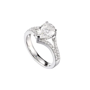 Luxury Shaped Diamond Ring for Women 925 Sterling Silver Pave Band Engagement Wedding Fine Jewelry Bling Iced Out Design Custom